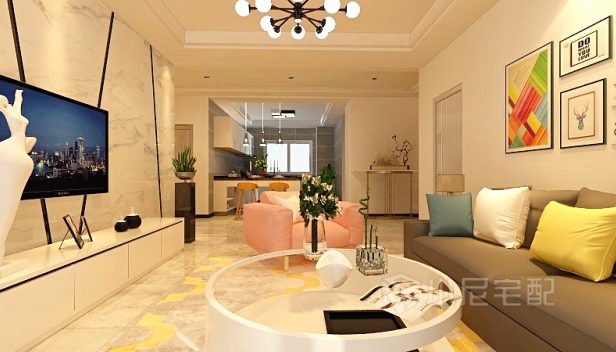 90㎡/三室兩廳一衛(wèi)/現(xiàn)代